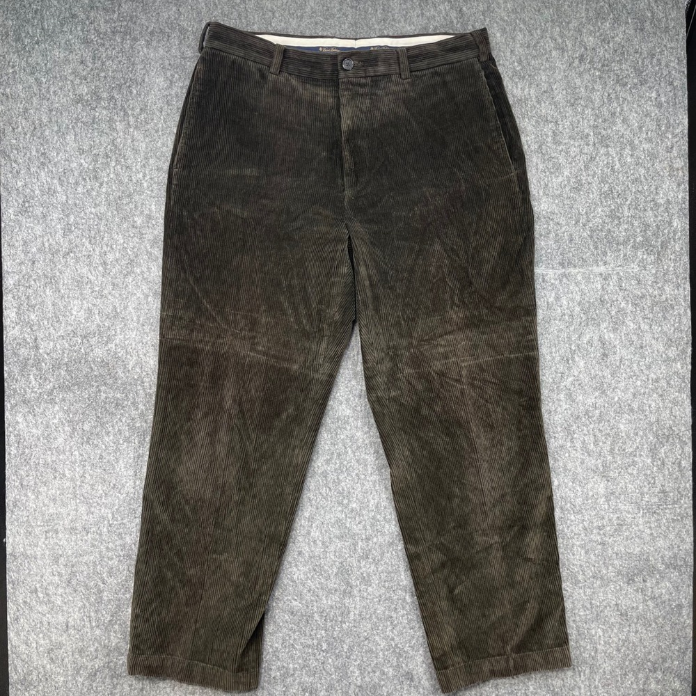 Brooks Brothers Pants Mens 36x30 Hudson Corduroy Brown Cotton Flat Front